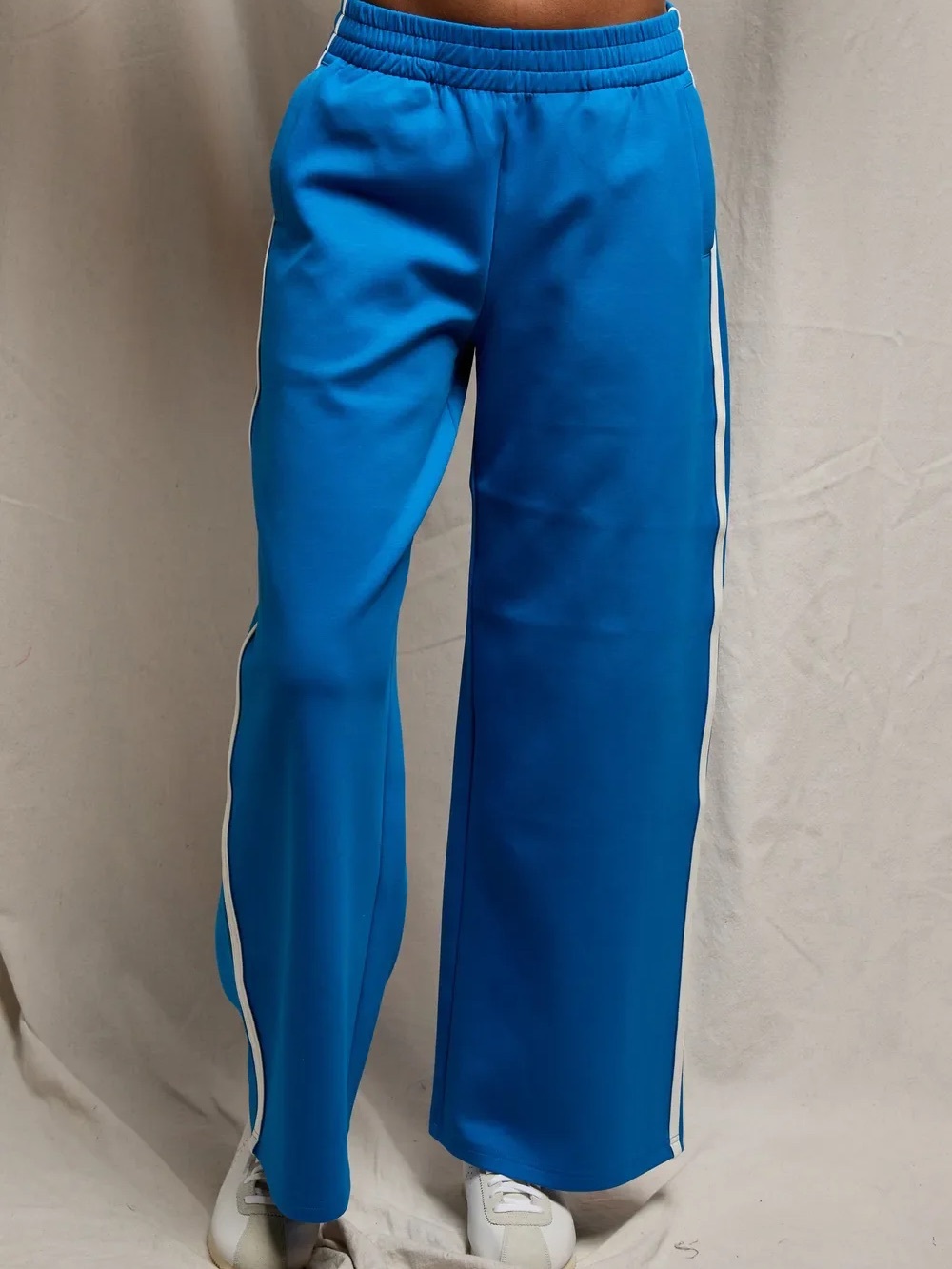 Perfectwhitetee Mikos pureform wide leg pant with pockets in cobalt